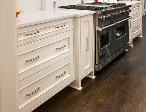 White Kitchen Cabinet & Viking Appliance Detail